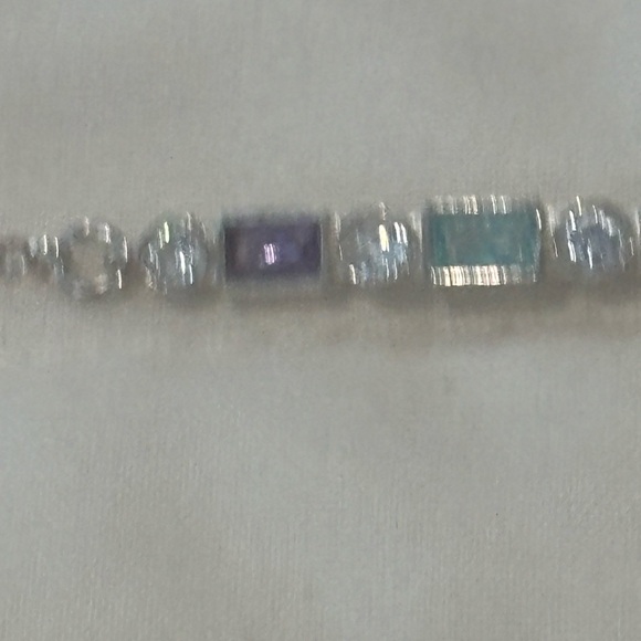 Elegant Silver Bracelet with Multicolor Stones - Adjustable - Picture 6 of 6